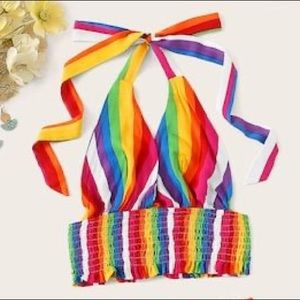 Plus Size Rainbow Crop Top Pride NWOT